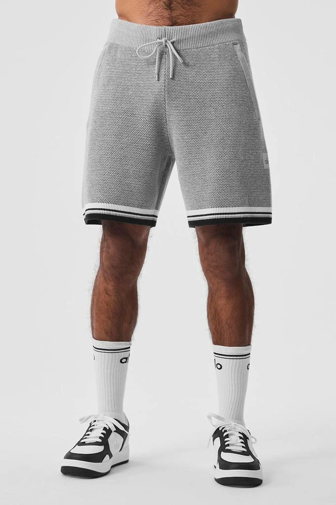 Alo 7" Sports Club Sweater Knit Basketball Short - Athletic Heather Grey 1