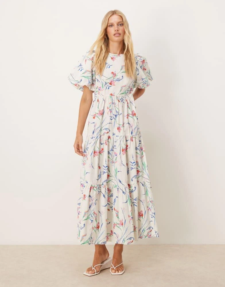 knee length dresses for ladies YAS Zebena Green Midi Dress main image 0