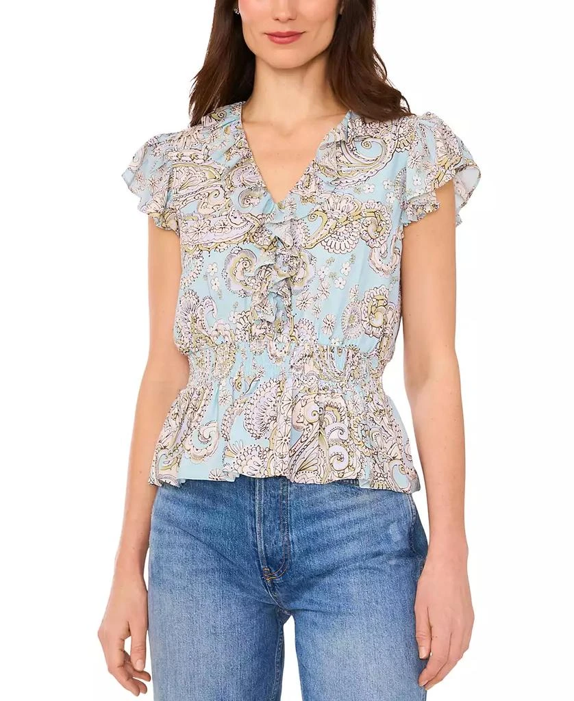 Parker Women's The Margot Paisley-Print Ruffled Top 1