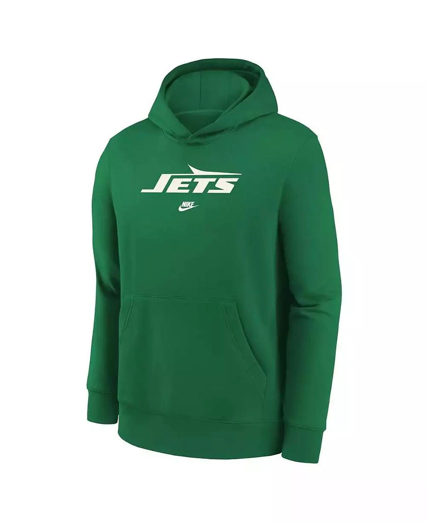 NIKE Big Boys and Girls Kelly Green New York Jets Rewind Club Fleece Pullover Hoodie 3