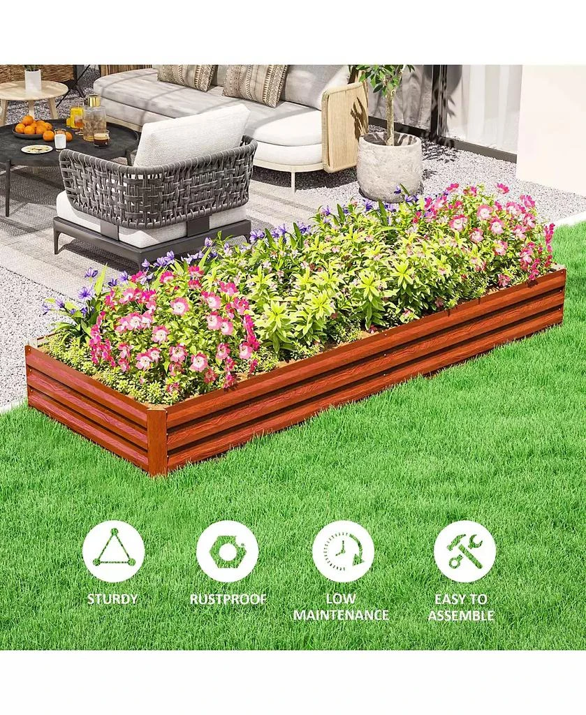 Outsunny Galvanized Raised Garden Bed Metal Planter Box Easy Quick Setup 6