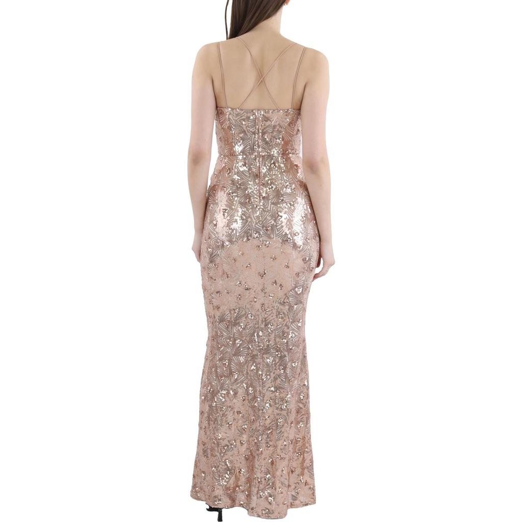 Speechless Juniors Womens Sequin Maxi Evening Dress