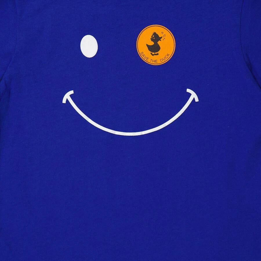 Save The Duck Kids Cyber Blue Smiley Logo Print T-Shirt 3