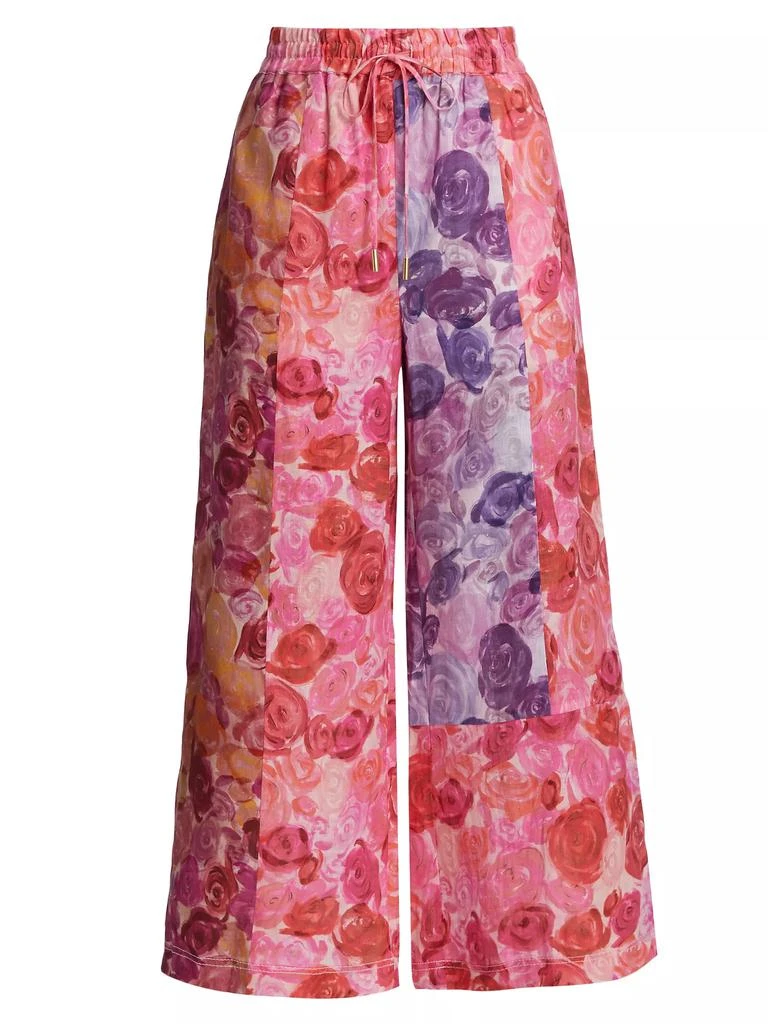 Aje Vision Floral Linen Wide-Leg Pants 1
