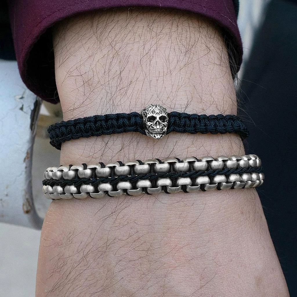 Crucible Jewelry Skull on Shocker Tie Woven Bracelet 4