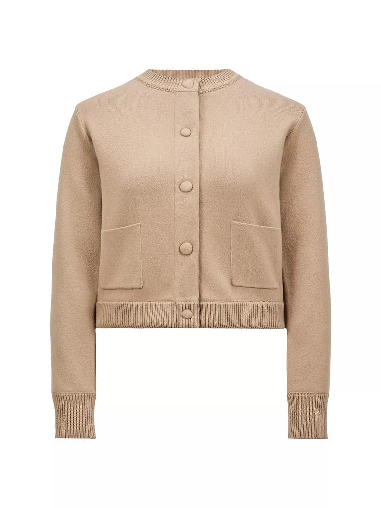 Moncler Snap Front Carded Wool Cardigan