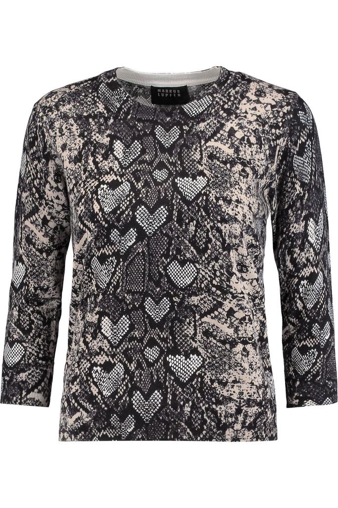 MARKUS LUPFER Snake-print cotton sweater