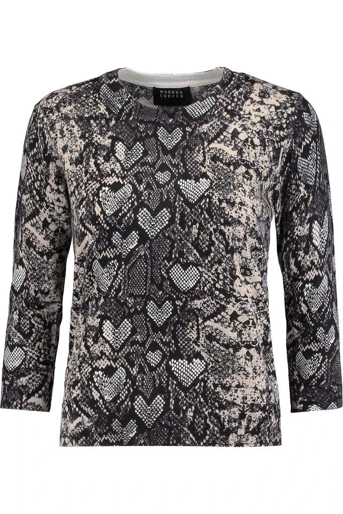 MARKUS LUPFER Snake-print cotton sweater 1