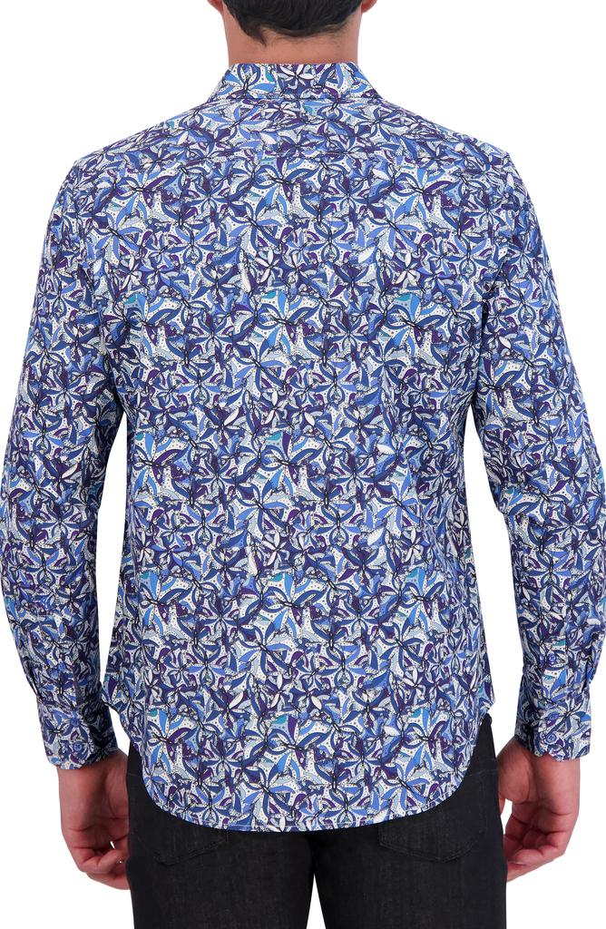 Robert Graham Abstract Butterfly Print Cotton Button-Up Shirt