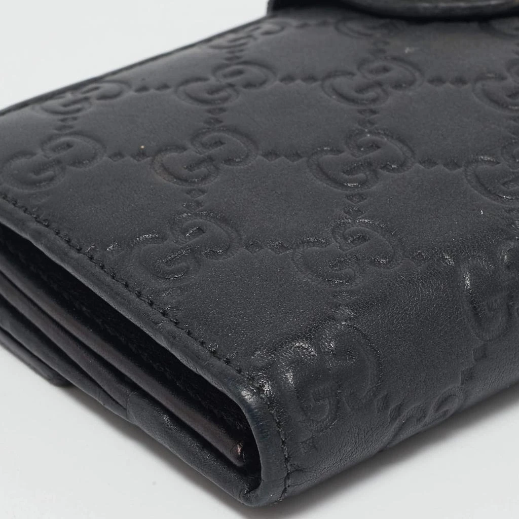Gucci Gucci Black Guccissima Leather Heart Flap Continental Wallet 12