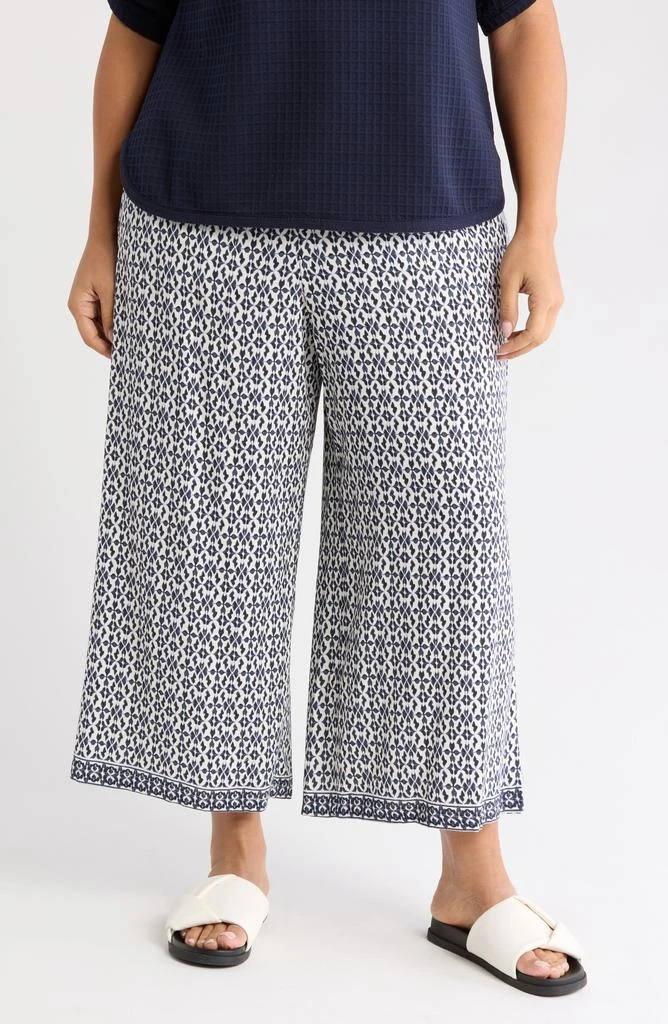 Max Studio Print Crop Wide Leg Pants 1
