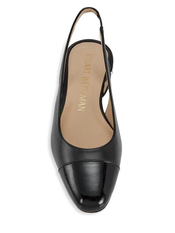 Stuart Weitzman Pearl 20MM Imitation-Accent Leather Slingback Flats 5