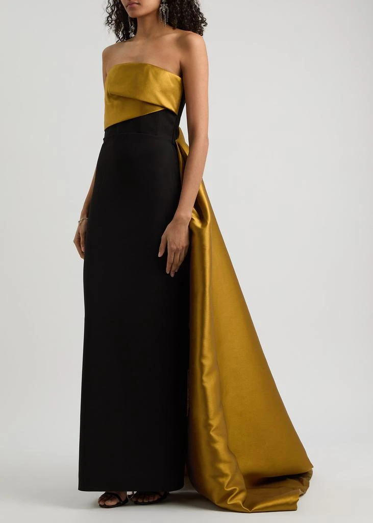 SOLACE LONDON Kinsley draped strapless gown 2