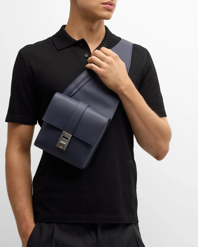 Salvatore Ferragamo Men's Twins Calf Leather Sling Bag 2