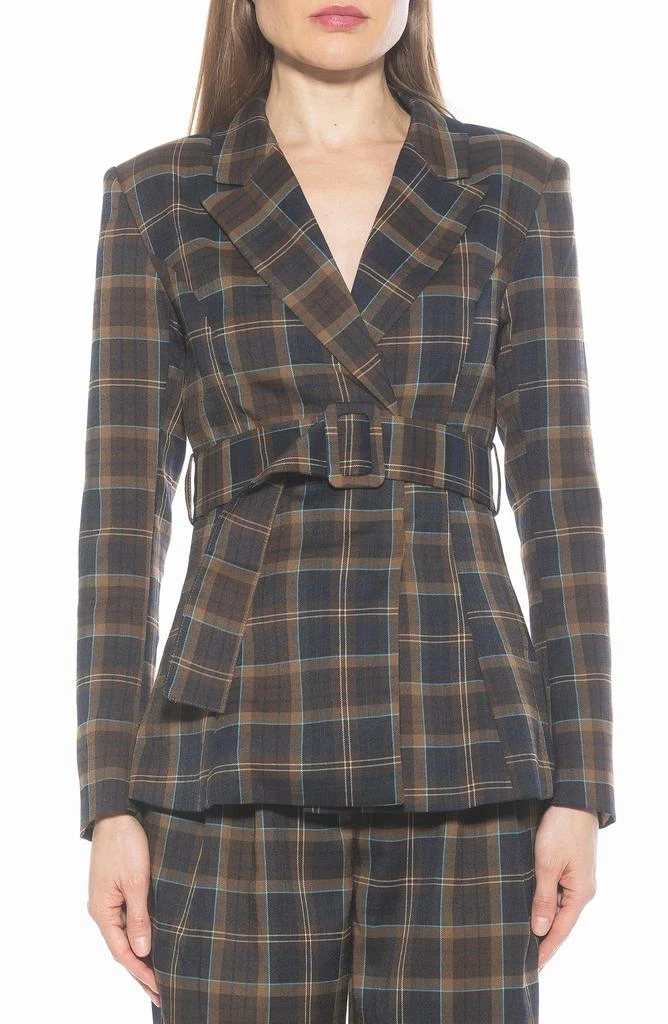 ALEXIA ADMOR Janna Plaid Longline Blazer 1