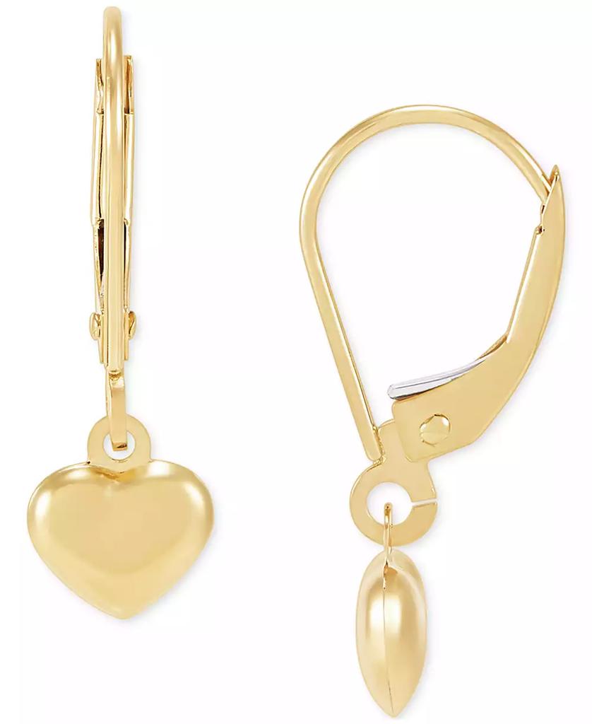 Macy's Small Heart Drop Earrings in 14k Yellow Gold