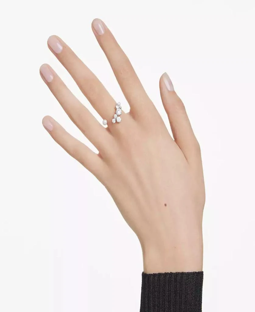 Swarovski Crystal Cultivated Pearl Round Cuts Statement Ring 5