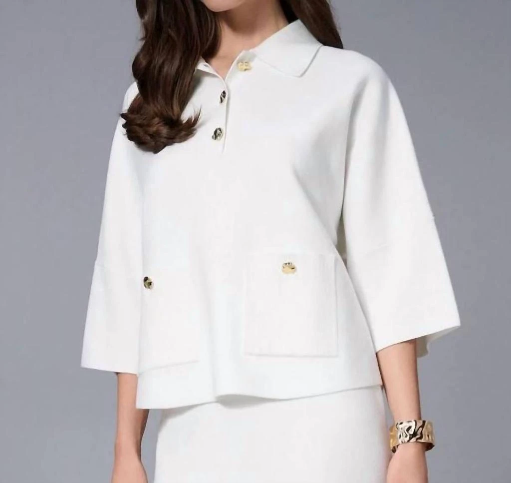 JOSEPH RIBKOFF Joseph Ribkoff - Sweater Knit Boxy Pullover Top