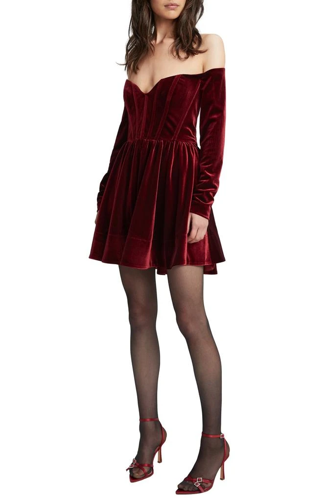 Shop Off the Shoulder Long Sleeve Corset Detail Velour Minidress on Sale at  BeyondStyle  Get 61% Off Off the Shoulder Long Sleeve Corset Detail Velour  Minidress with Limited-Time Flash Deals, Exclusive