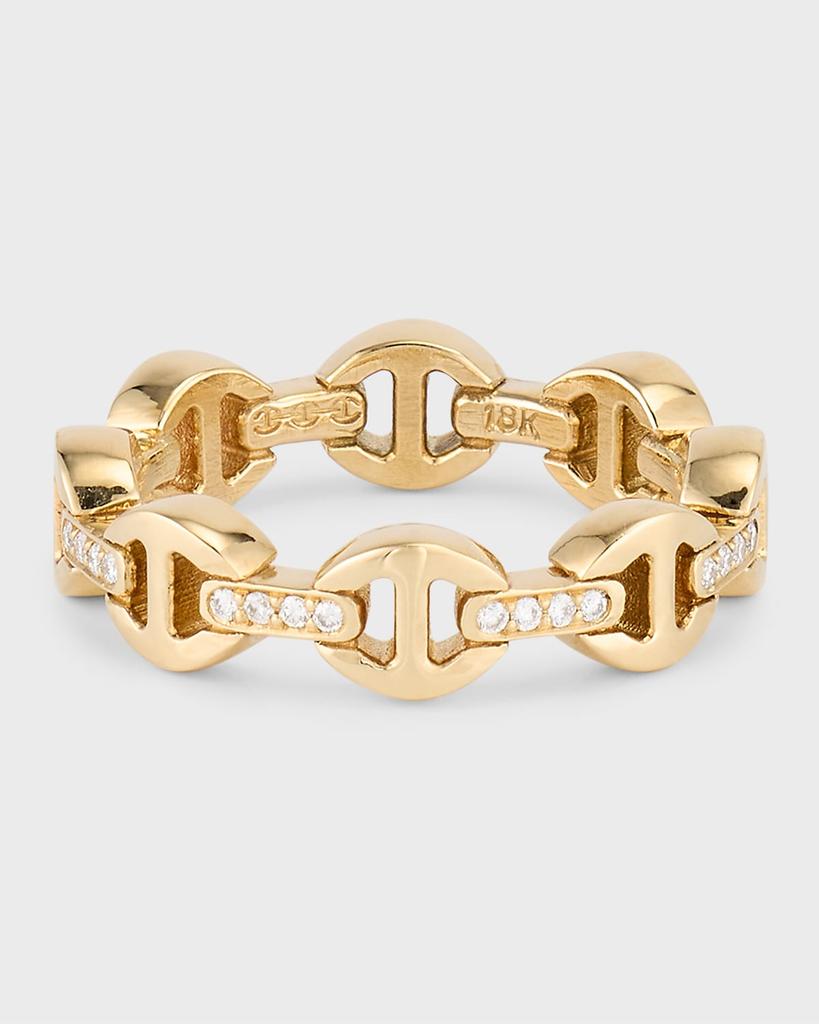 Hoorsenbuhs 18K Yellow Gold Dame Tri-Link Diamond Bridge Ring