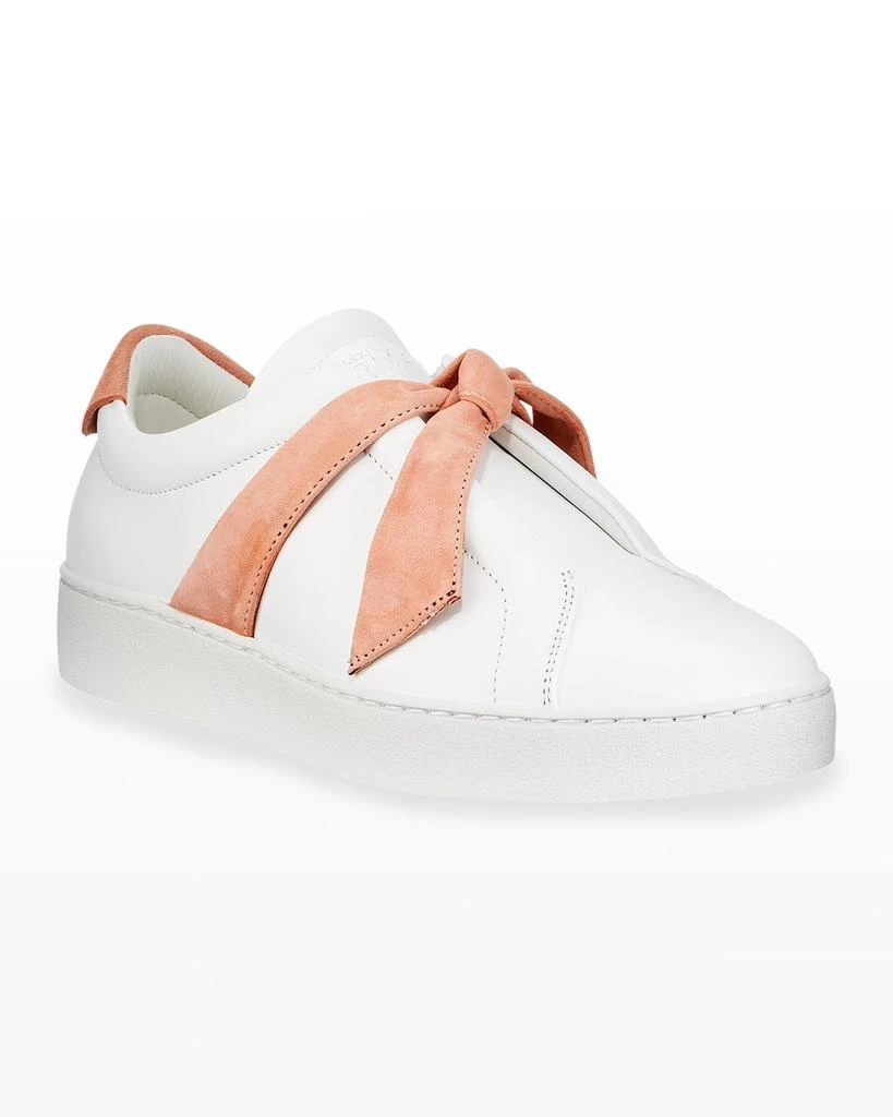 Alexandre Birman Clarita Two-Tone Sneakers, White/Pink 2