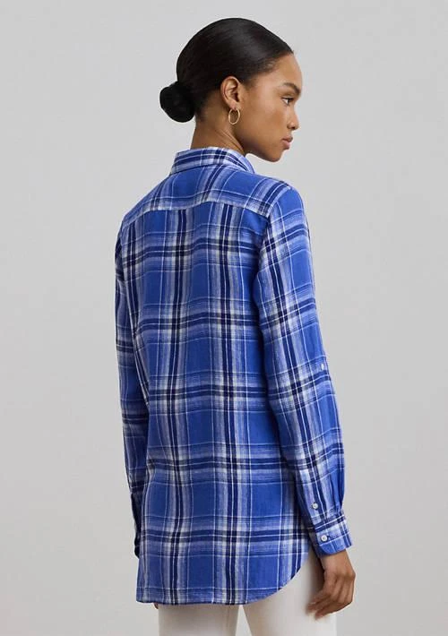 Ralph Lauren Ralph Lauren Women S Classic Fit Plaid Linen Shirt 2