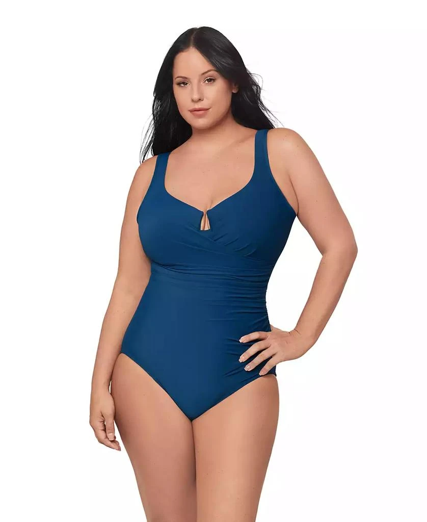 Miraclesuit Plus Size Escape Underwire Allover-Slimming Wrap One-Piece Swimsuit 1