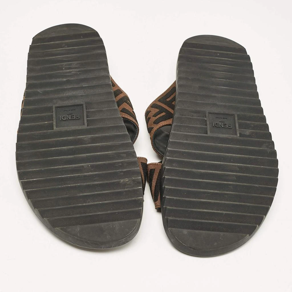 Fendi Fendi Brown/Black Zucca Canvas Crisscross Slide Sandals Size 42 6