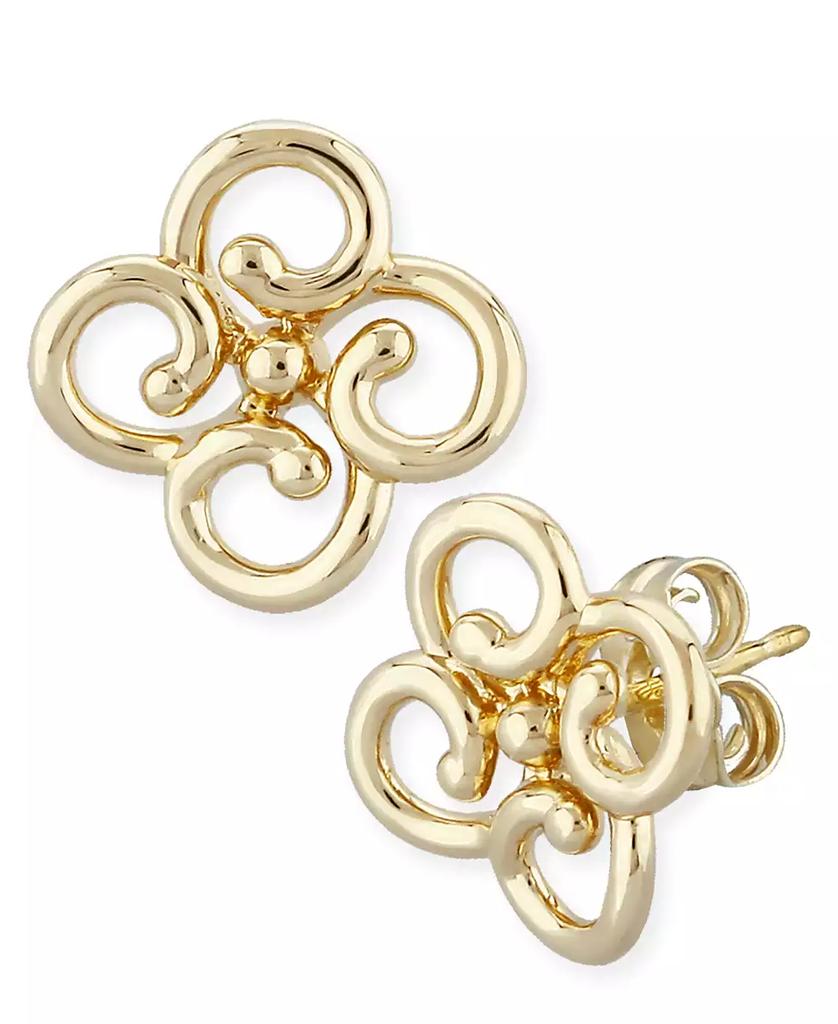 Macy's Twist Clover Stud Earrings Set in 14k Yellow Gold