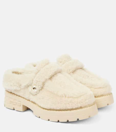 Jimmy Choo Shea shearling platform mules 1