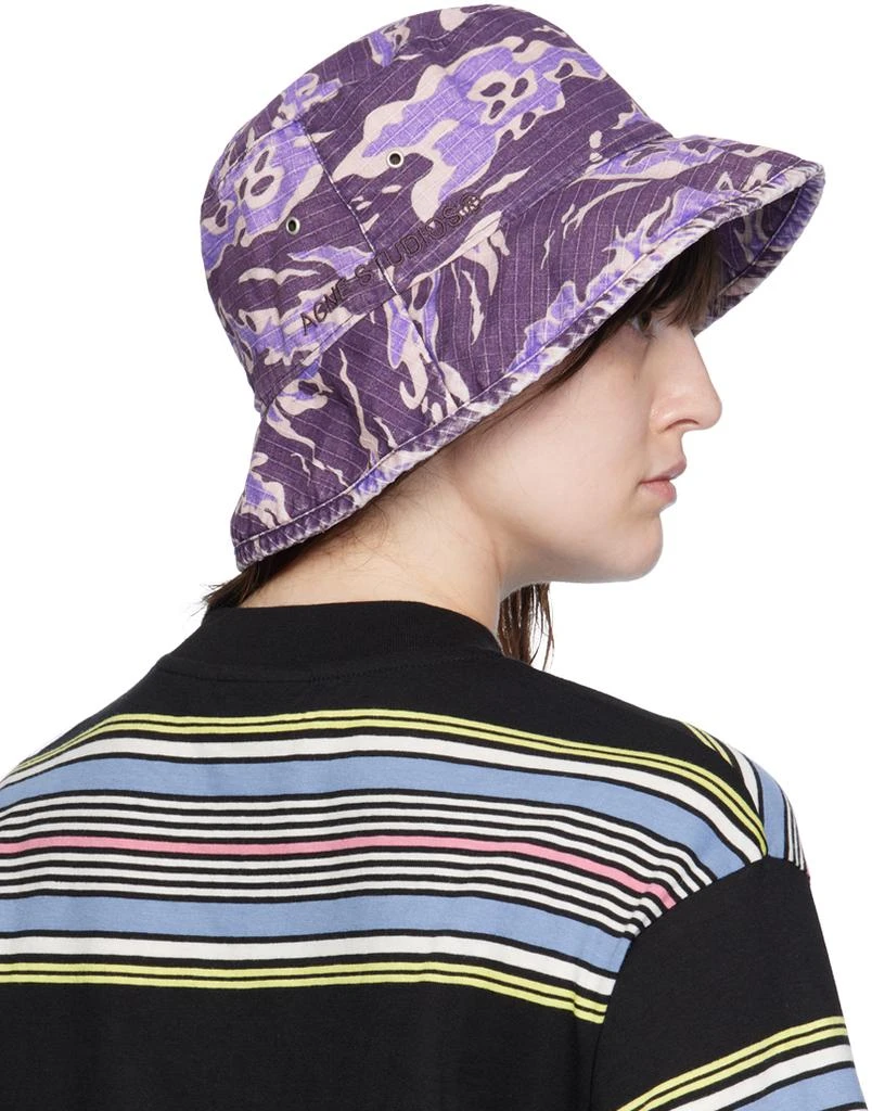 Acne Studios Purple Brimmo Flame Camo Bucket Hat 3