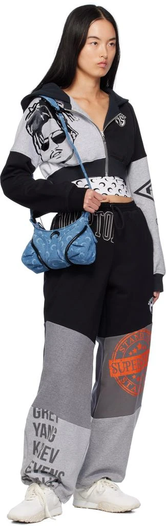 MARINE SERRE Black Upcycled Graphic Sweatpants 4
