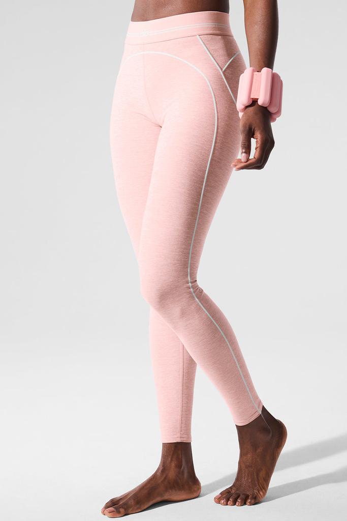 フィットネスボトムス [Alo Yoga] Alosoft High-Waist Heart Throb Legging Alosoft High-Waist Heart Throb Legging - Athletic Heather