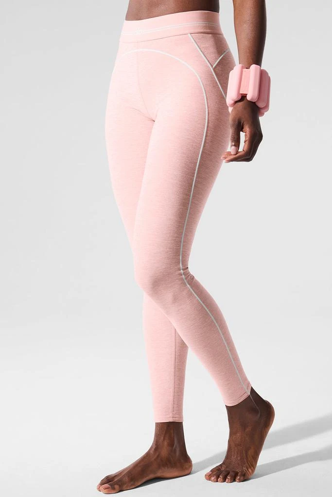 Alo Alosoft High-Waist Heart Throb Legging - Pink Quartz Heather/White 5