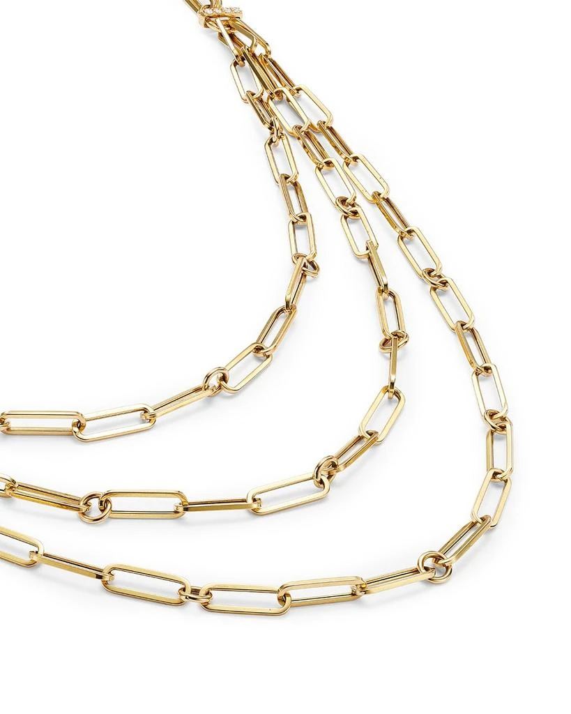 Roberto Coin 18K Yellow Gold Designer Gold Diamond Layered Paperclip Link Necklace, 15" 3