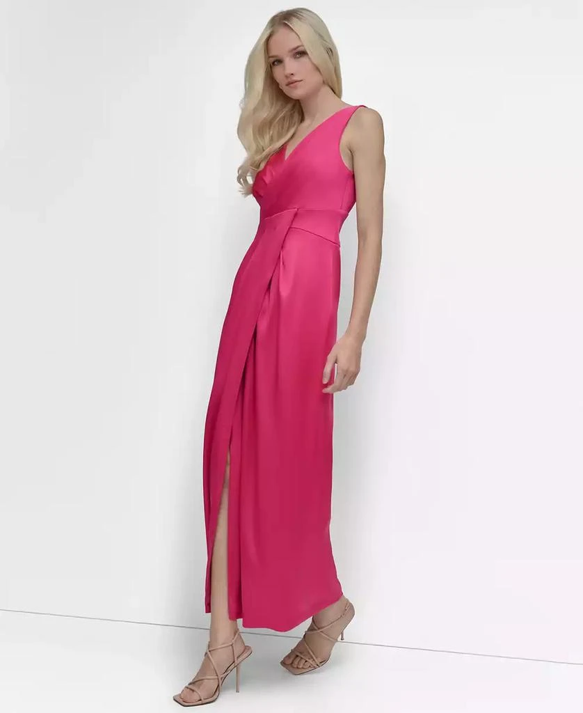 Women's Surplice-Neck Faux-Wrap Sleeveless Gown  On Sale Now with Up to  61% Off | Discover Exclusive Deals & Savings at BeyondStyle  Authentic DKNY  dress|women's fashion, shoes & accessories|dresses with Limited-Time