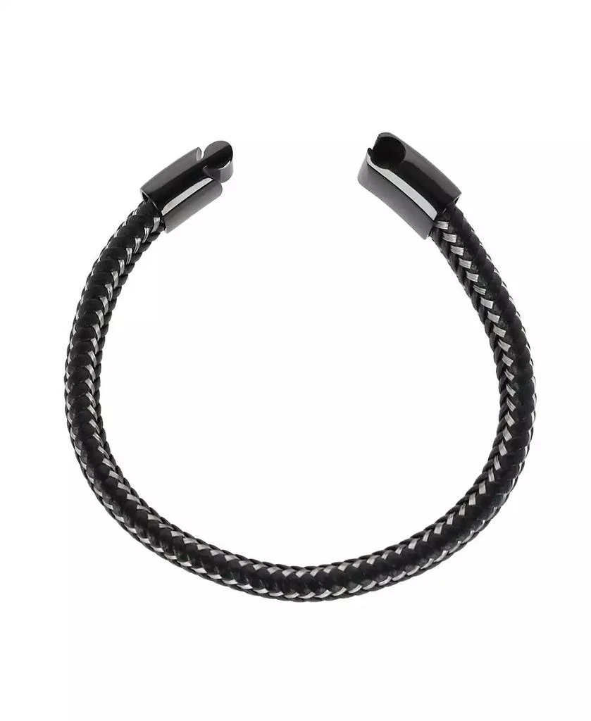 TRAFALGAR Loose Fit Esteban Black and Silver Braided Bracelet 3