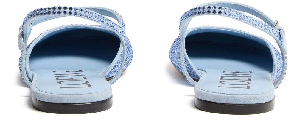 Loewe Toy ankle strap ballerinas in suede and strass 4