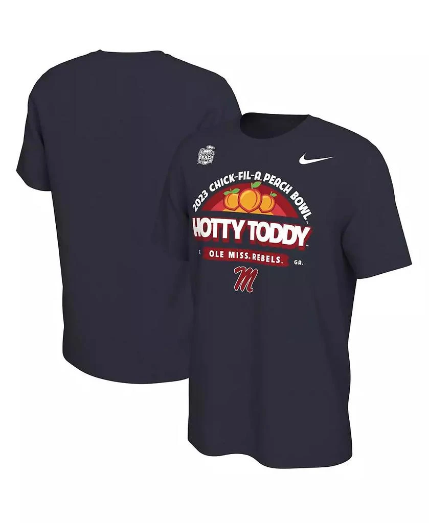 NIKE Men's Navy Ole Miss Rebels 2023 Peach Bowl Mantra T-shirt 1