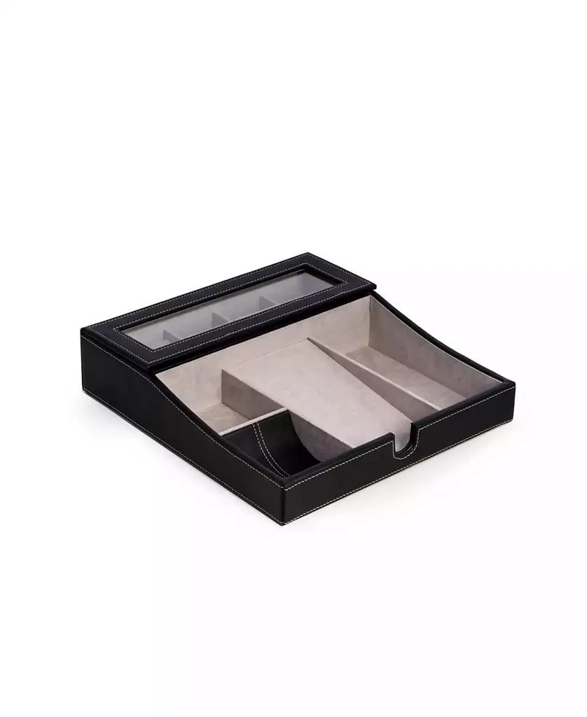 Bey-Berk Valet Tray with Multi-Compartment Storage 3