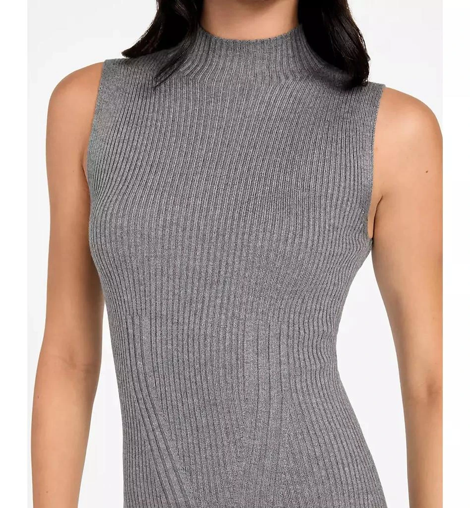 grey sleeveless sweater dress Grey Ribbed Sweater Dress main image 0