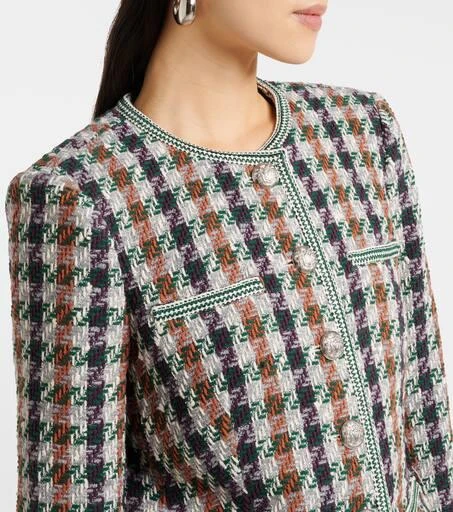 VERONICA BEARD Alessia houndstooth cotton-blend jacket 4