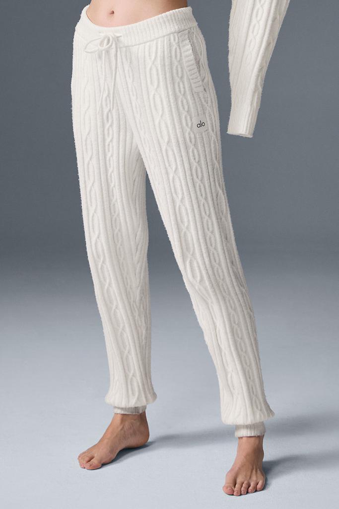\"Alo Yoga\" CABLE KNIT WINTER BLISS セットアップ Cable Knit Winter Bliss Hoodie - Ivory | Alo Yoga