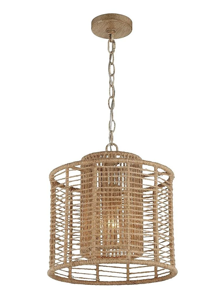 Crystorama Palla 1-Light Mini Pendant - Antique Silver Finish, Farmhouse & Rustic Style (8.5"W X 13.75"H)