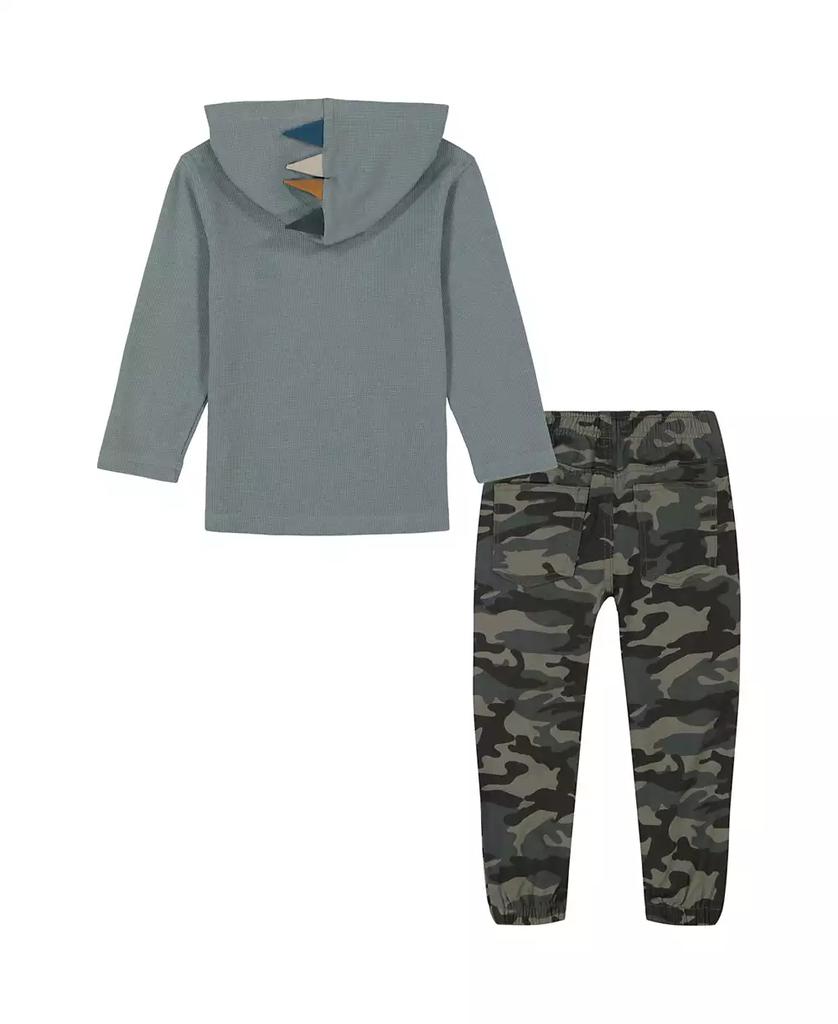 KIDS HEADQUARTERS Baby Boys Tail Spikes Hooded Long Sleeve Tee and Joggers, 2 Pc Set