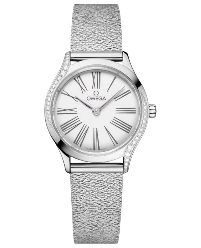 Omega Omega De Ville Tresor Mini Quartz White Dial Diamond Bezel Steel Women's Watch 428.15.26.60.04.001 1
