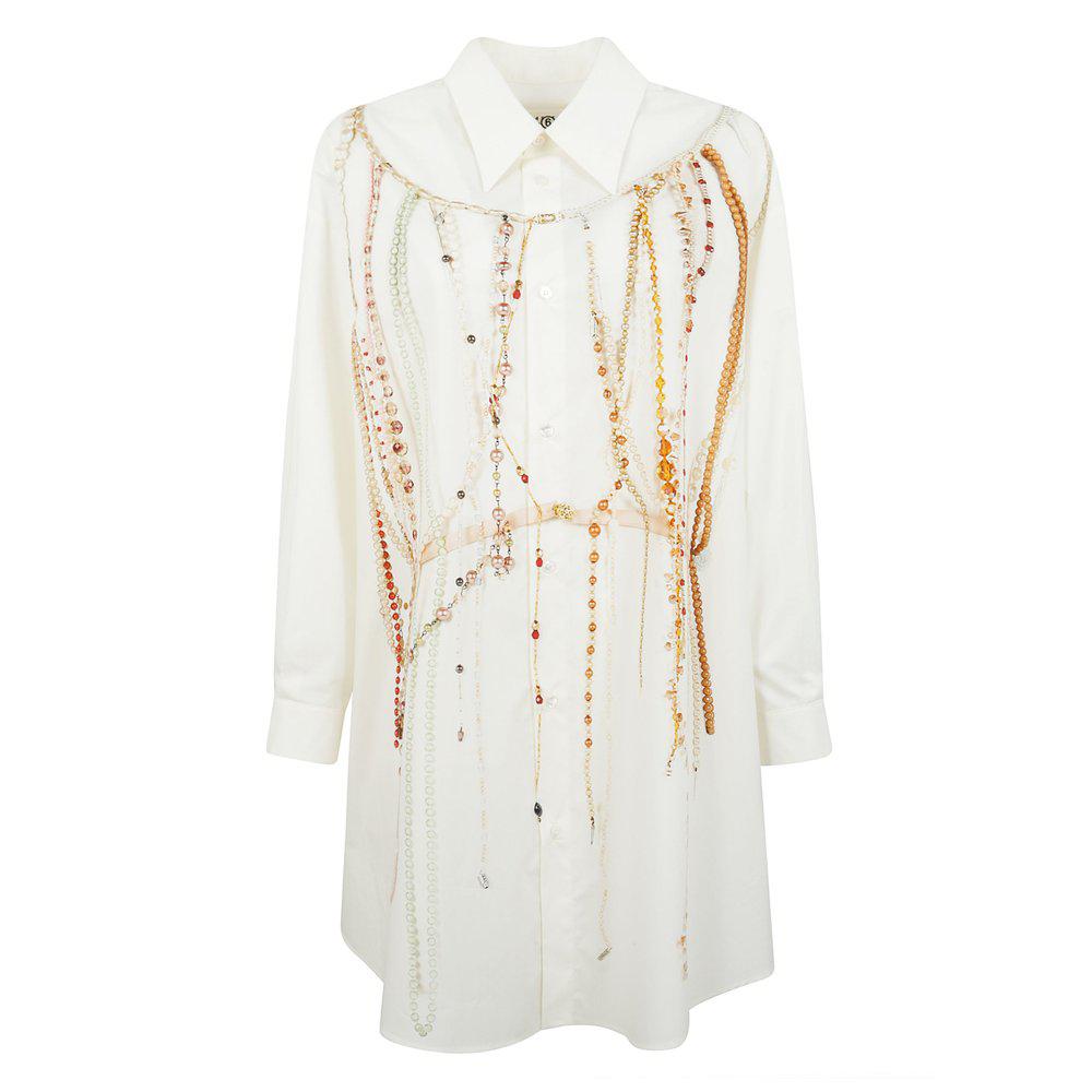 MM6 MM6 Maison Margiela Embellished Oversized Shirt Dress
