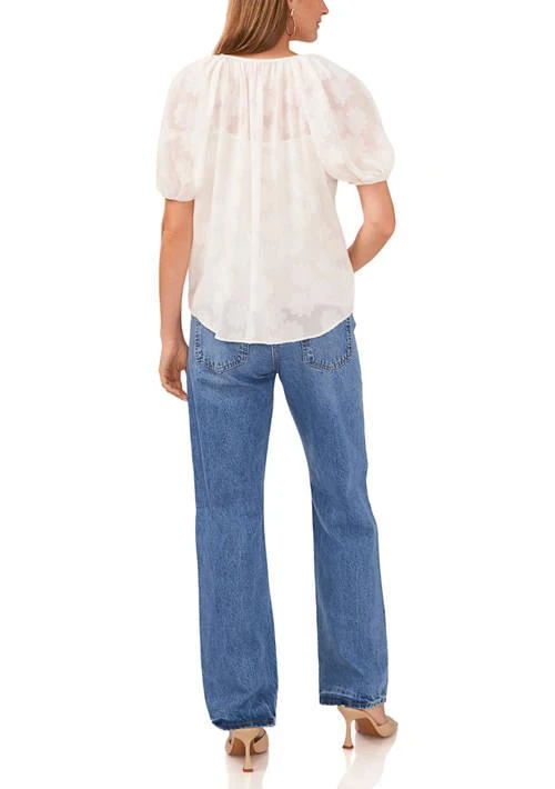Vince Camuto Camuto Petite Shirred V Neck Blouse With Balloon Sleeves 4