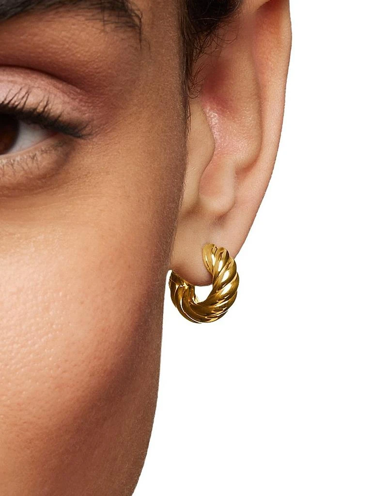 David Yurman Sculpted Cable Hoop Earrings in 18K Yellow Gold, 14.4MM 6