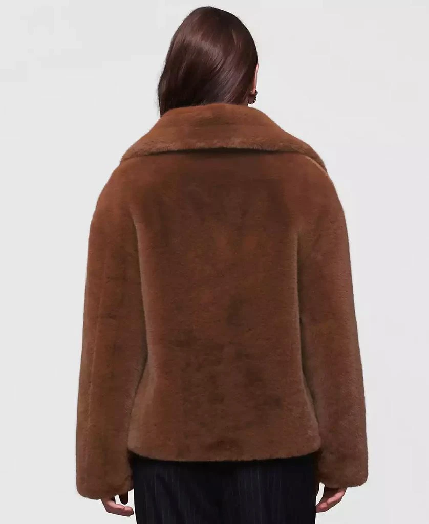 Avec Les Filles Women
s Notched-Collar Faux-Fur Coat 2